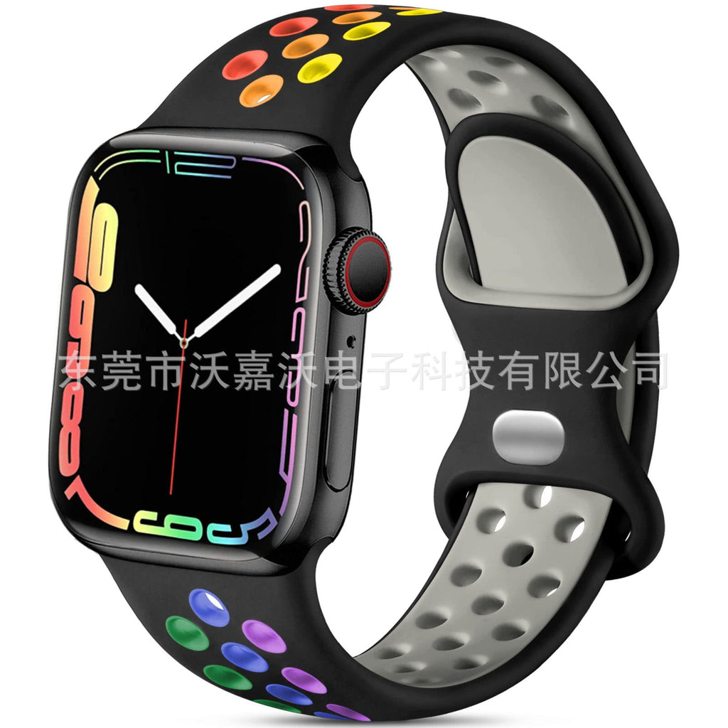 Applicable to Apple watch herringbone tail iwatch s10 generation two-color silicone sports Apple smart watch band