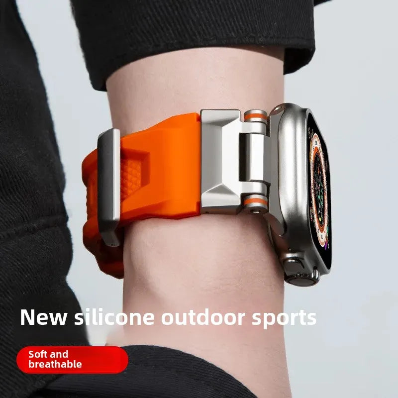 Applicable iwatch strap land pioneer strap applewatch Apple s9 smart watch silicone strap