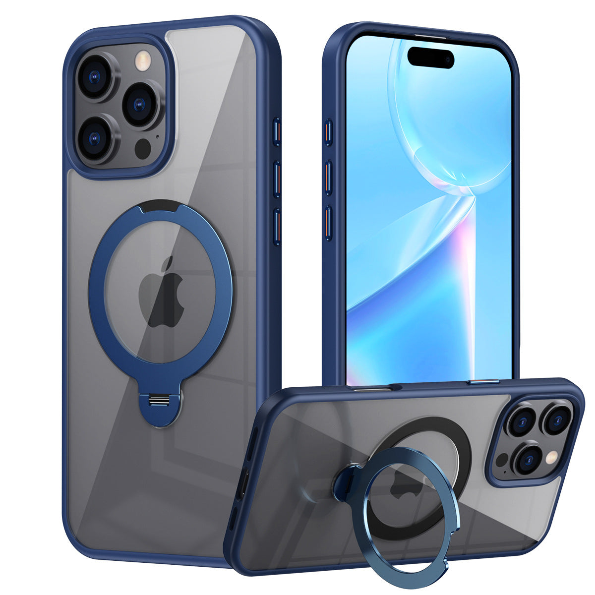 New for Apple 16promax invisible magnetic 360 rotating bracket phone case iPhone16 protective shell