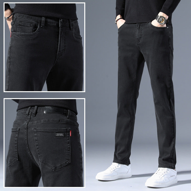 2021 autumn and winter new slim-fitting men's clothing pencil pants smoky gray jeans men's long pants men's jeans