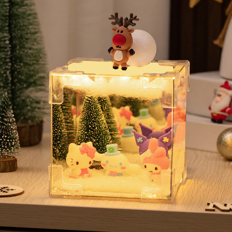 Christmas Cube small night lamp DIY cube Tulip small night lamp DIY handmade cube mirror cartoon cube mirror