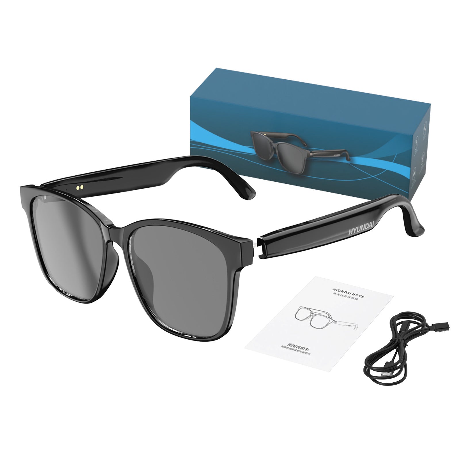 HYUNDAI HYUNDAI HY-C8AI smart glasses Bluetooth glasses translation headphones simultaneous interpretation 144 languages
