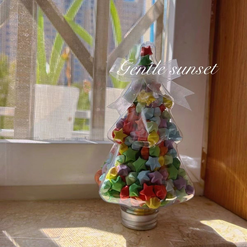 Xiaohongshu same style origami XINGX Christmas tree XINGX origami gradient color wishing star lucky pot Christmas gift