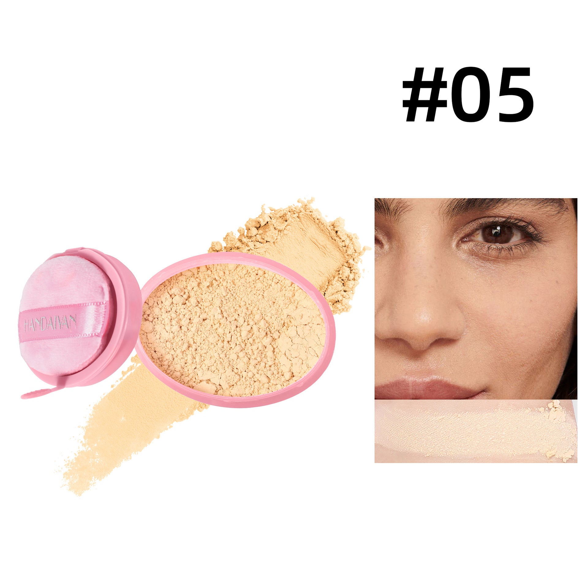 handaiyan cross-border finishing powder oil control powder long lasting smear-proof makeup waterproof matte concealing and setting face powder