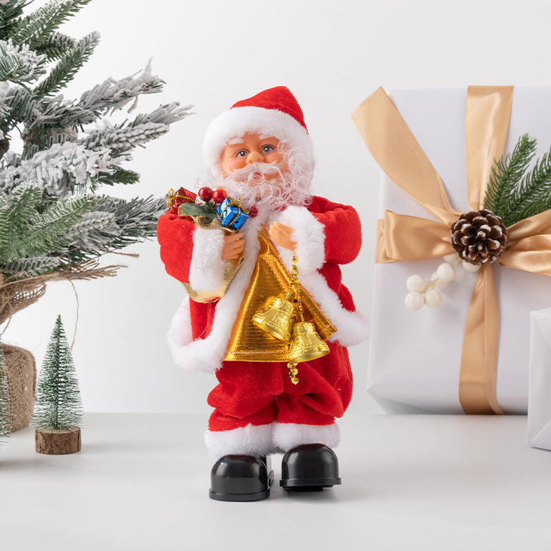 Cross-border Christmas creative gift electric Santa Claus black ladder climbing beads children's toy Christmas decoration