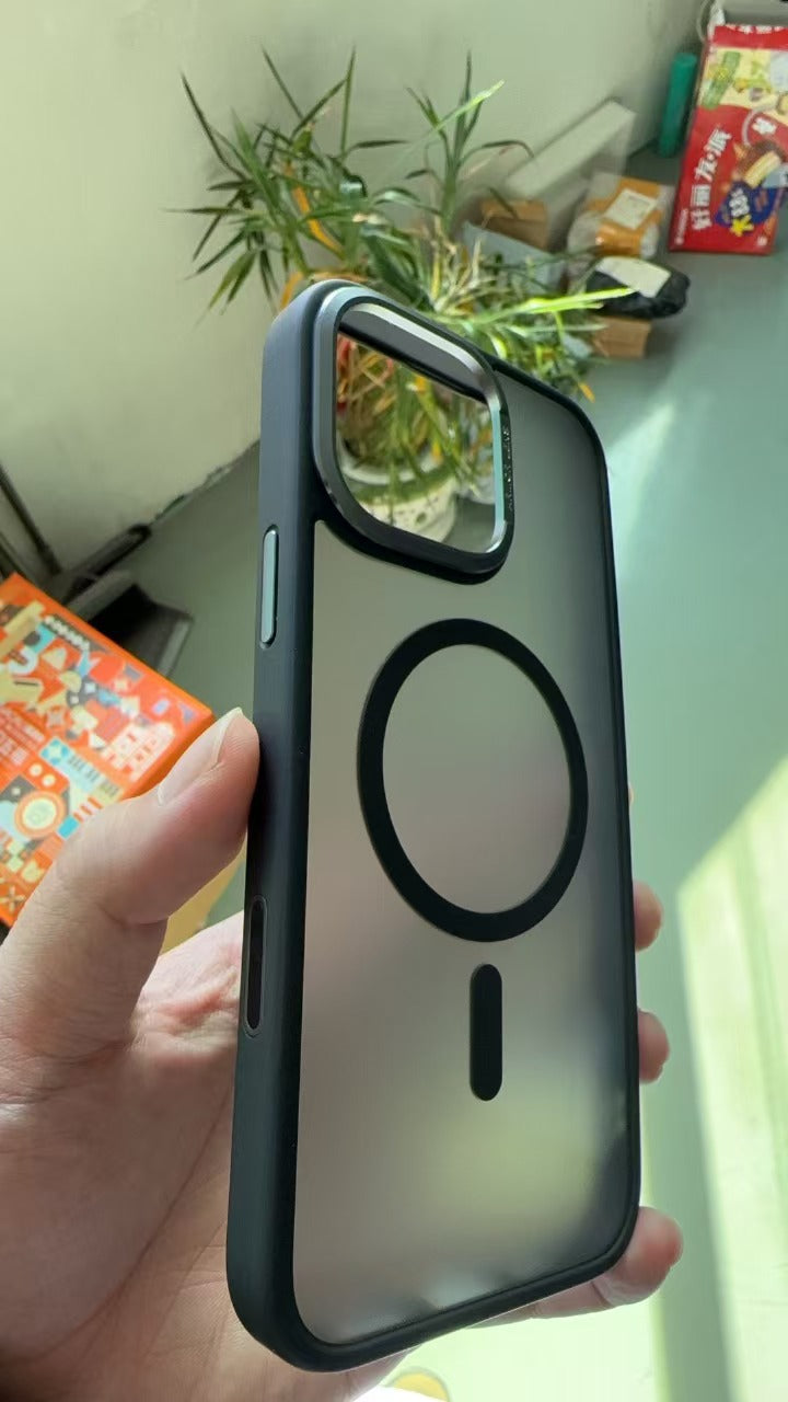 iPhone16promax phone case frosted magnetic belt shooting button shell for Apple 16 mobile phone protective cover