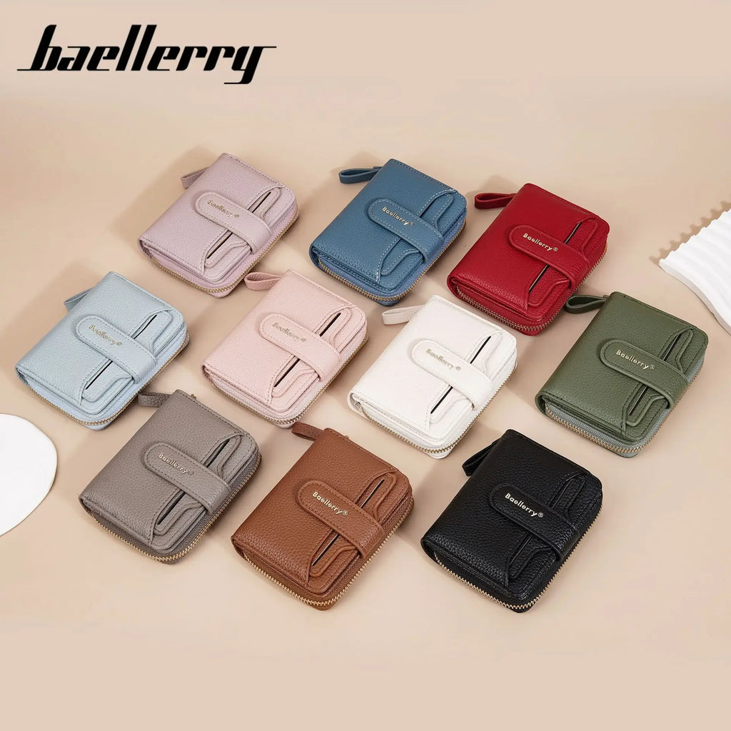 New Ladies' Purse short baellerry fashion snap button multi card slots wallet Japanese and Korean High sense coin purse