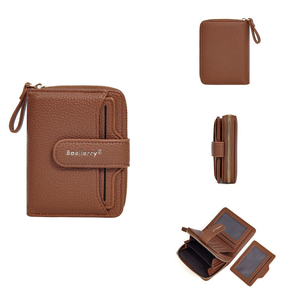 New Ladies' Purse short baellerry fashion snap button multi card slots wallet Japanese and Korean High sense coin purse