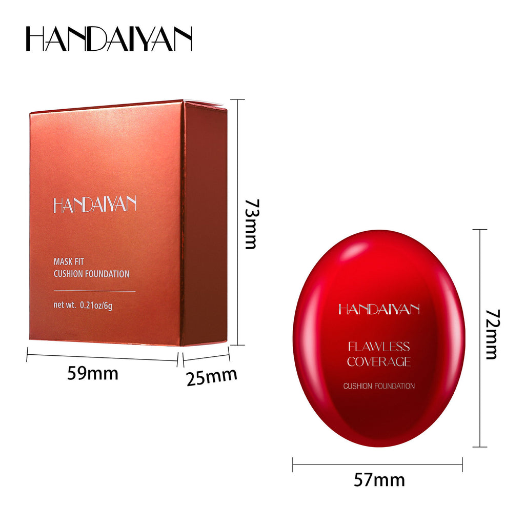 In stock cushion liquid foundation 5-color oval red shell handaiyan clear natural concealer repair cross-border liquid foundation