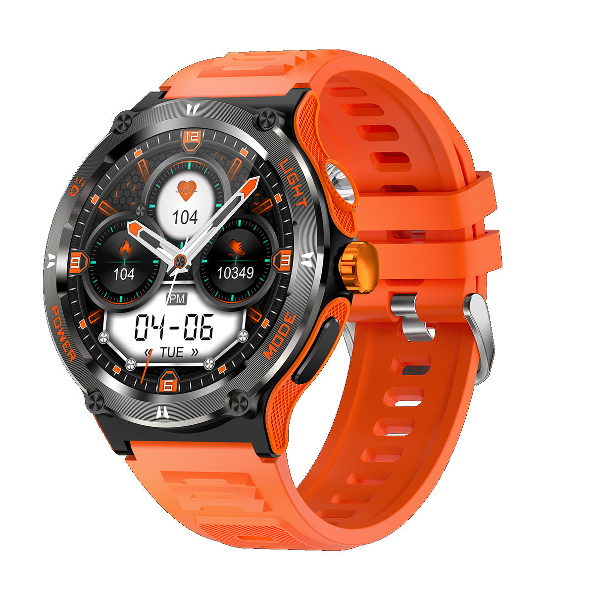 New KT76 smart watch outdoor Three-proof sports Bluetooth calling flashlight deep waterproof health monitoring
