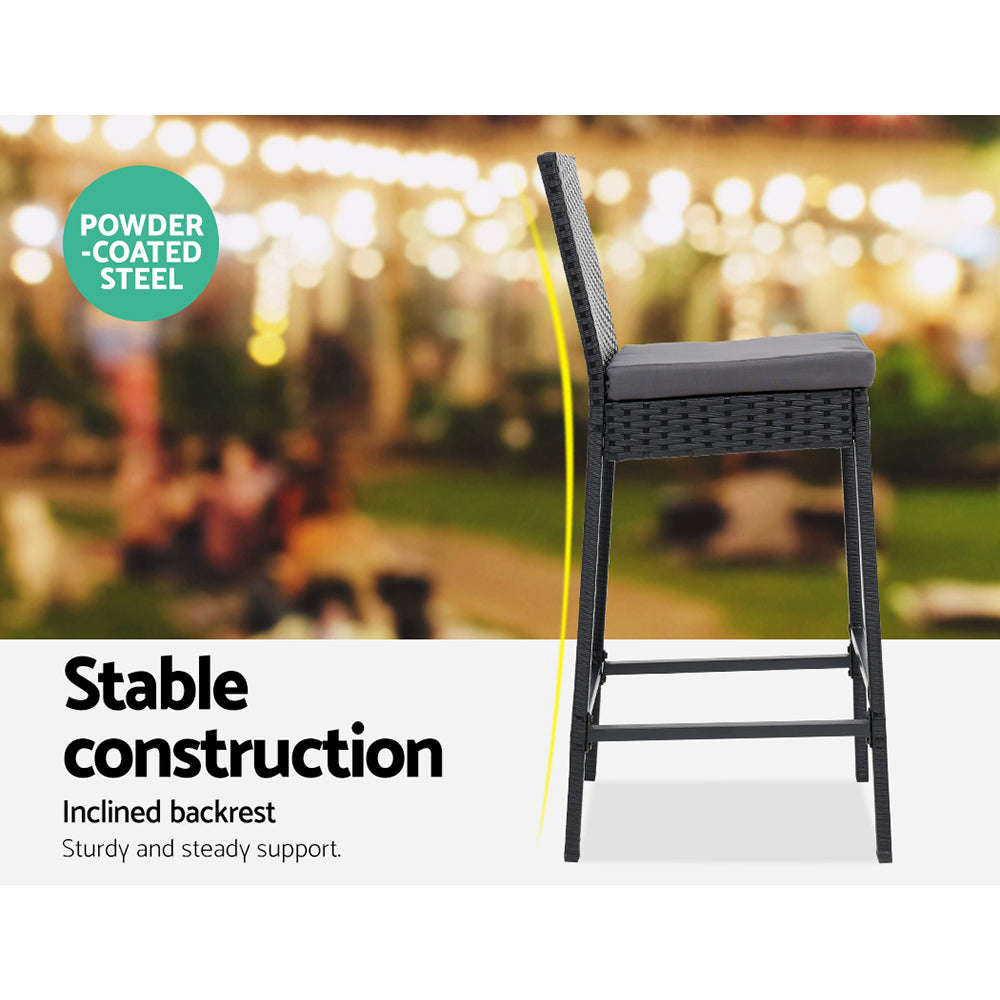 NNEDSZ Outdoor Bar Set Table Stools Furniture Wicker 5PCS