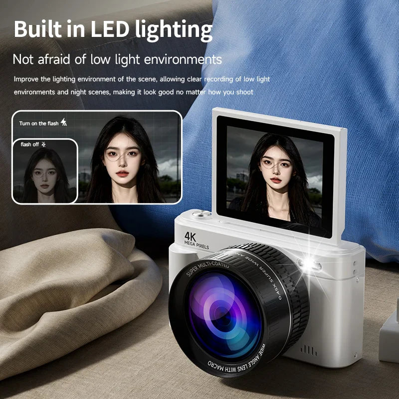 NNEOBA Retro Digital Camera Large Lens White