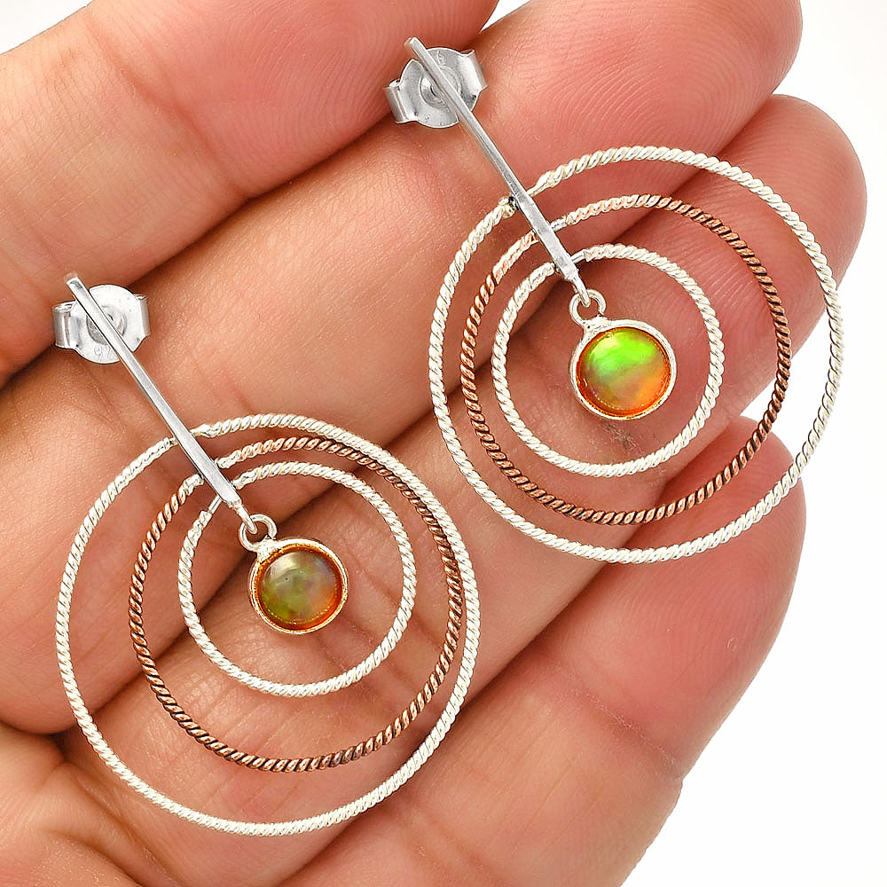 Two Tone Dangle - Ethiopian Opal Earrings E-1244 SDE83220