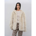 "Winter Snow" lazy silhouette hooded Tuscan curly sheepskin fur coat winter