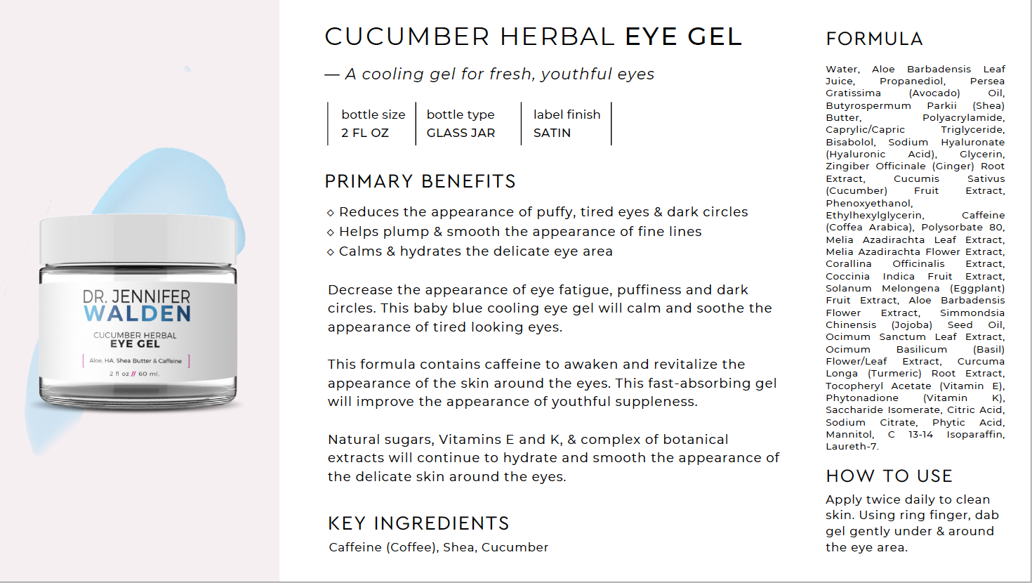 Cucumber Herbal Eye Firming Gel