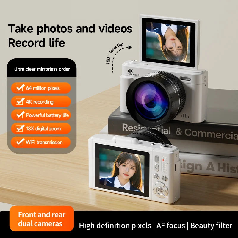 NNEOBA Retro Digital Camera Large Lens White