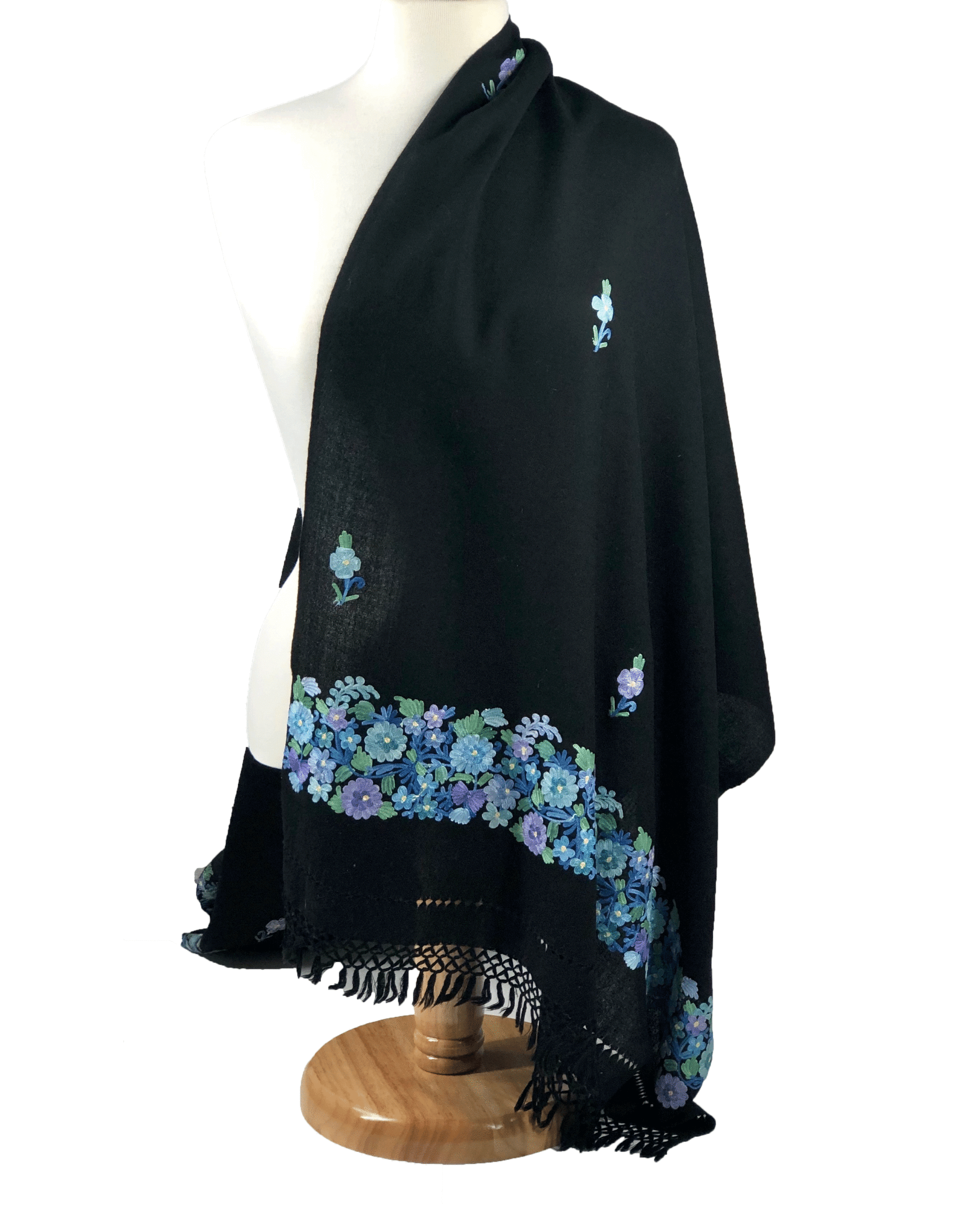 Embroidered Wool Wrap - Spring Bloom