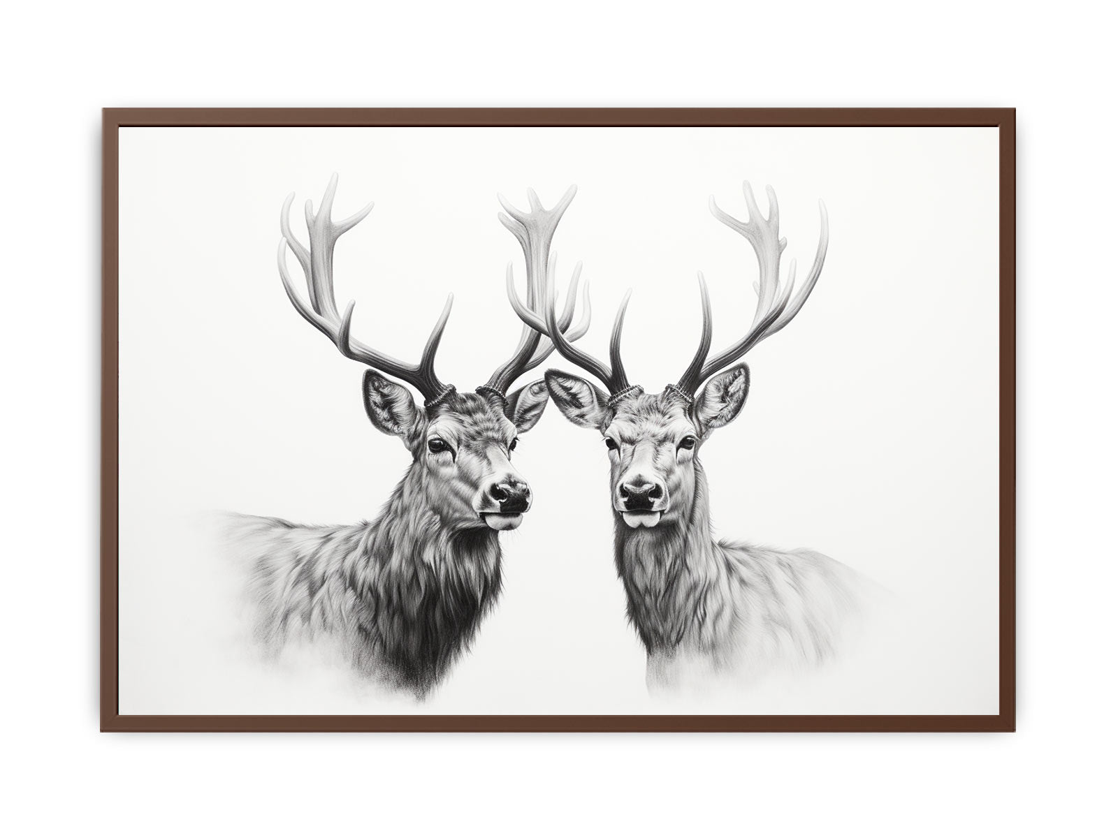 Black And White Deer Canvas Art Print