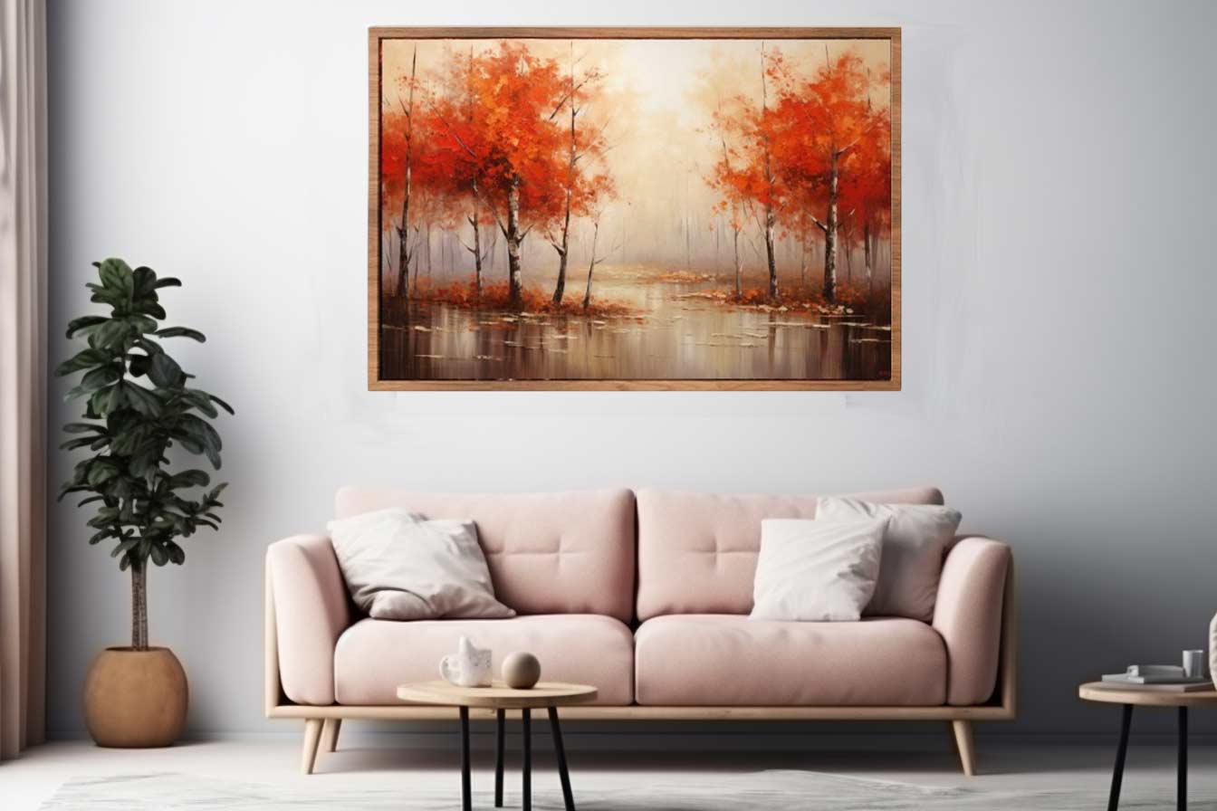 Red Forest  Art Canvas Art Print