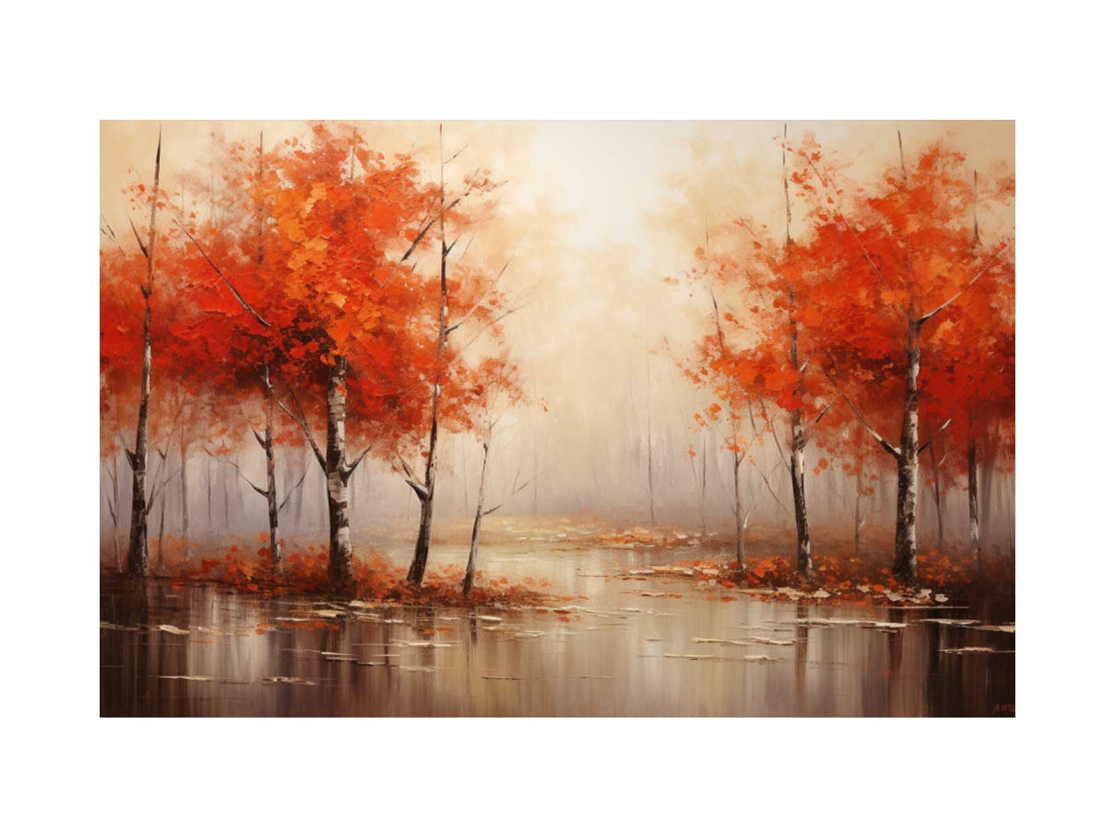 Red Forest  Art Canvas Art Print