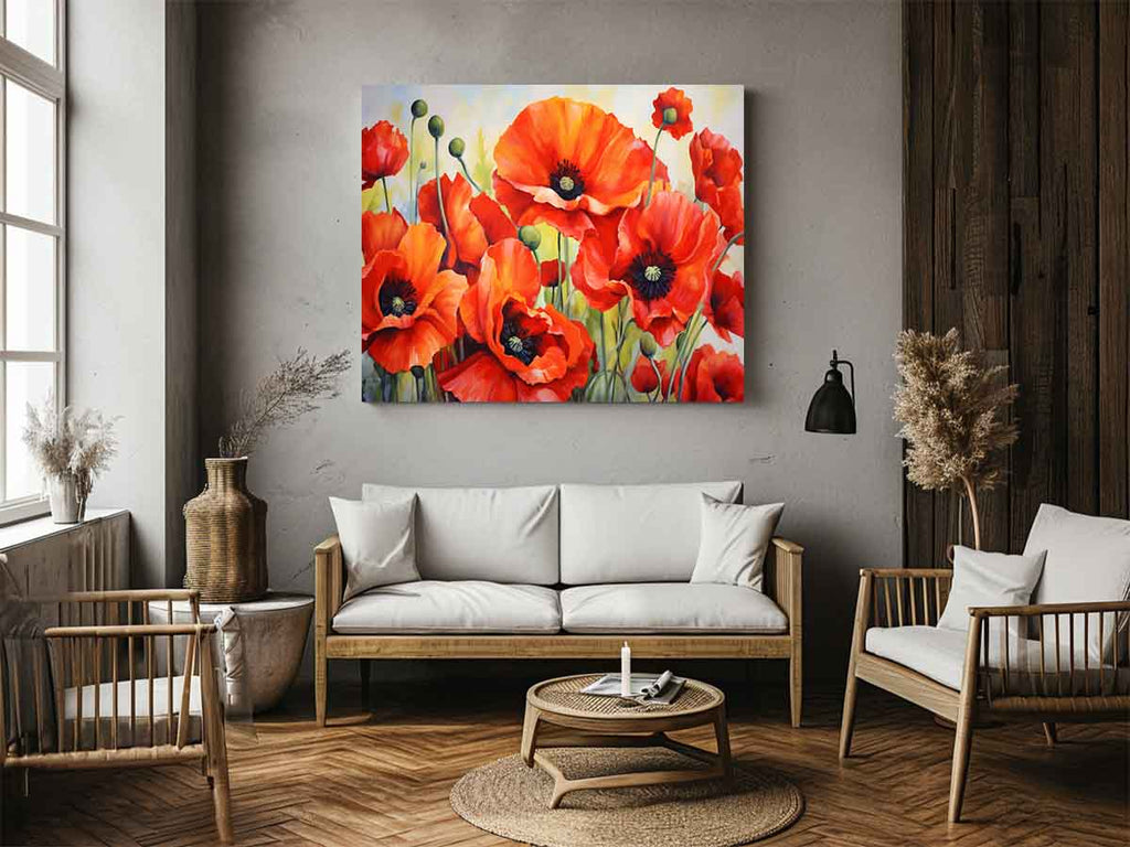 Poppy  Painting Canvas Art Print