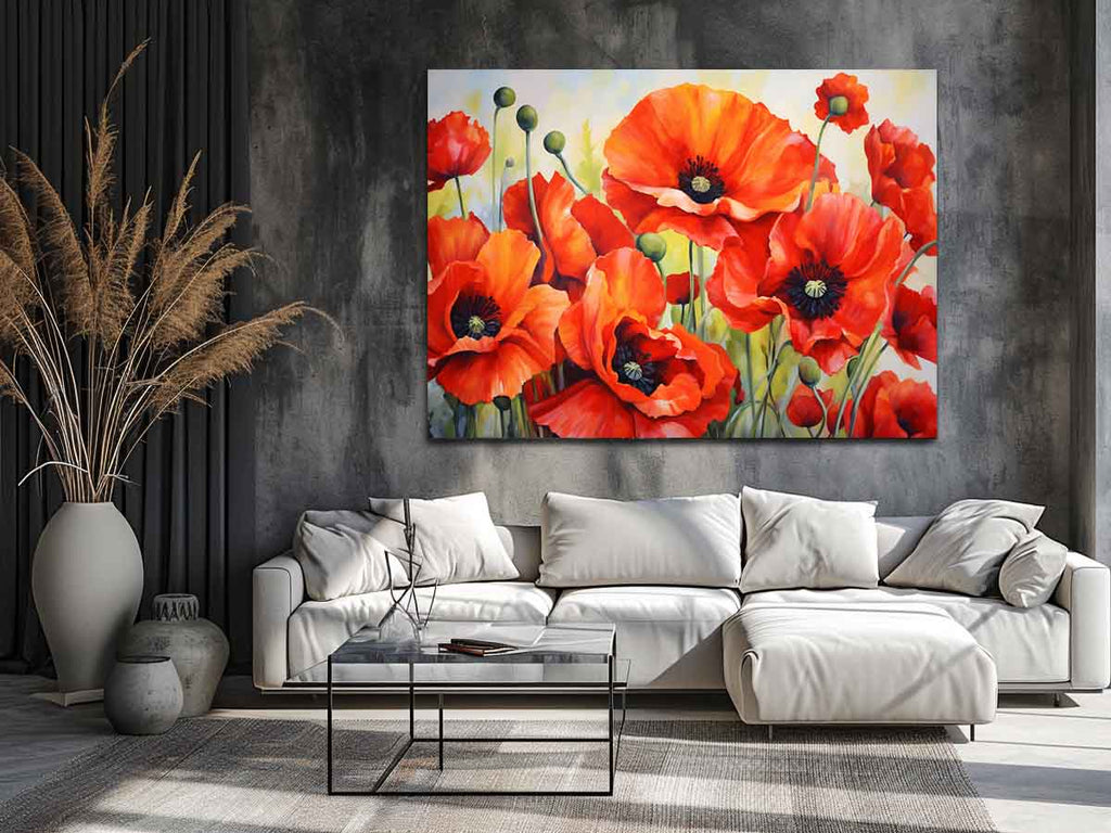 Poppy  Painting Canvas Art Print