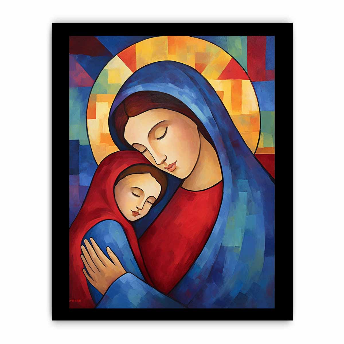 Mother Mary and Jesus Canvas Painting Print
