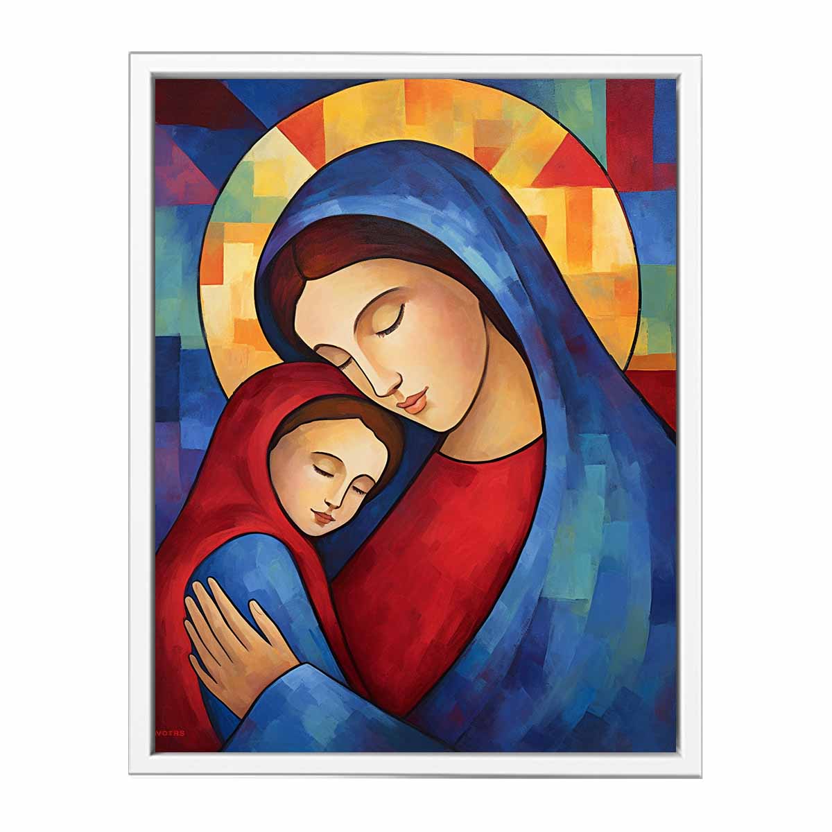 Mother Mary and Jesus Canvas Painting Print