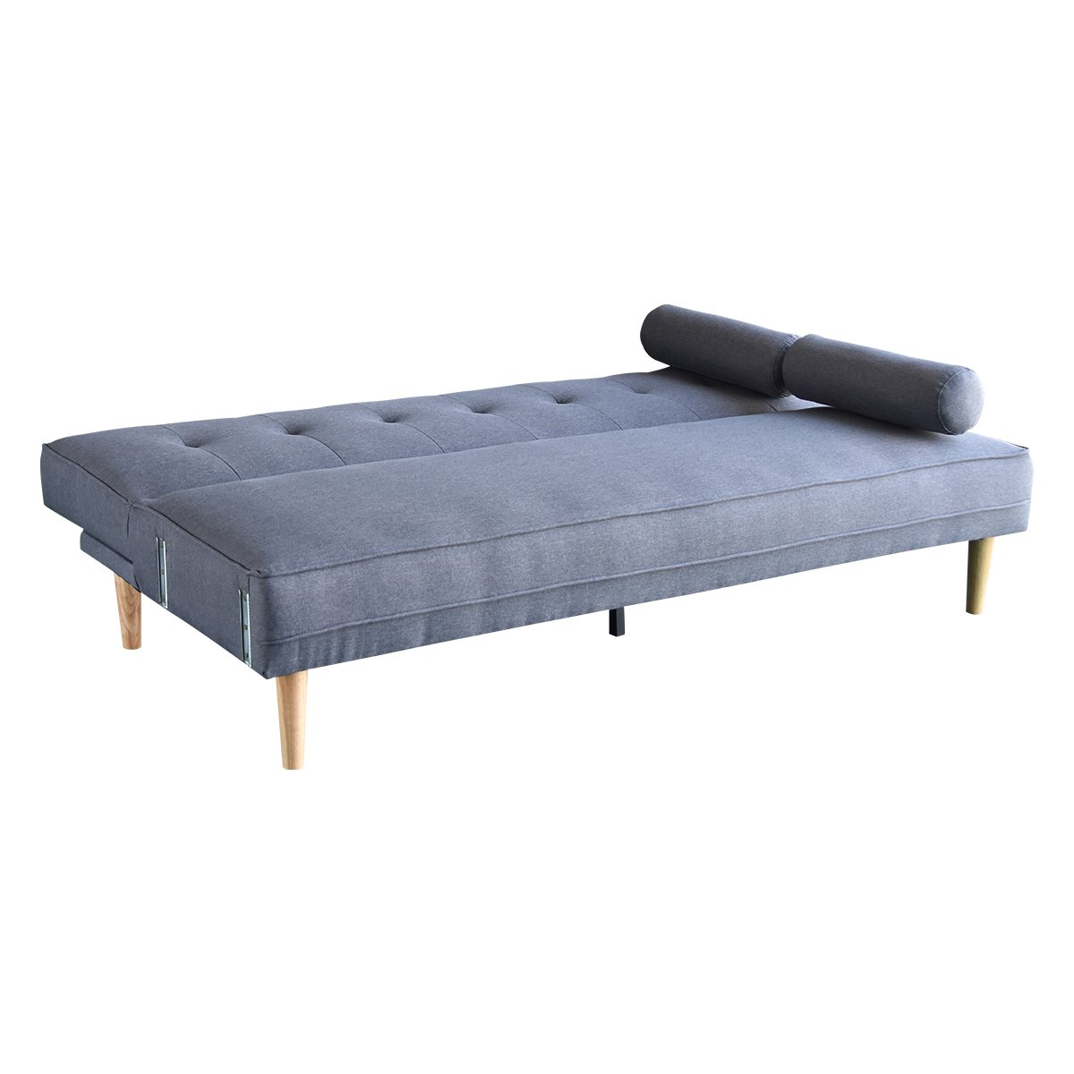 NNEDSZ Sarantino Madison Sofa Bed Lounge Couch Futon Furniture Home Dark Grey Linen Suite