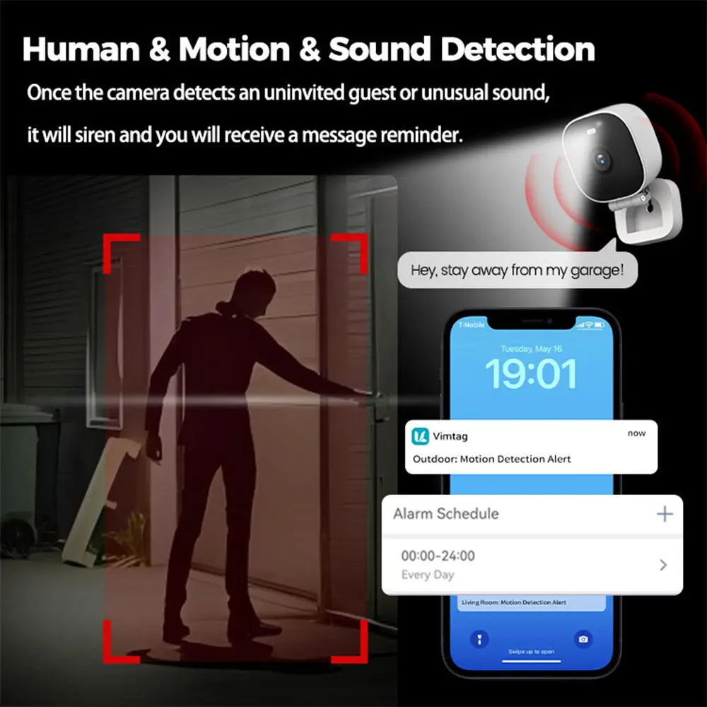 NNEOBA Outdoor Mini WiFi Camera Color Night Vision (4MP)