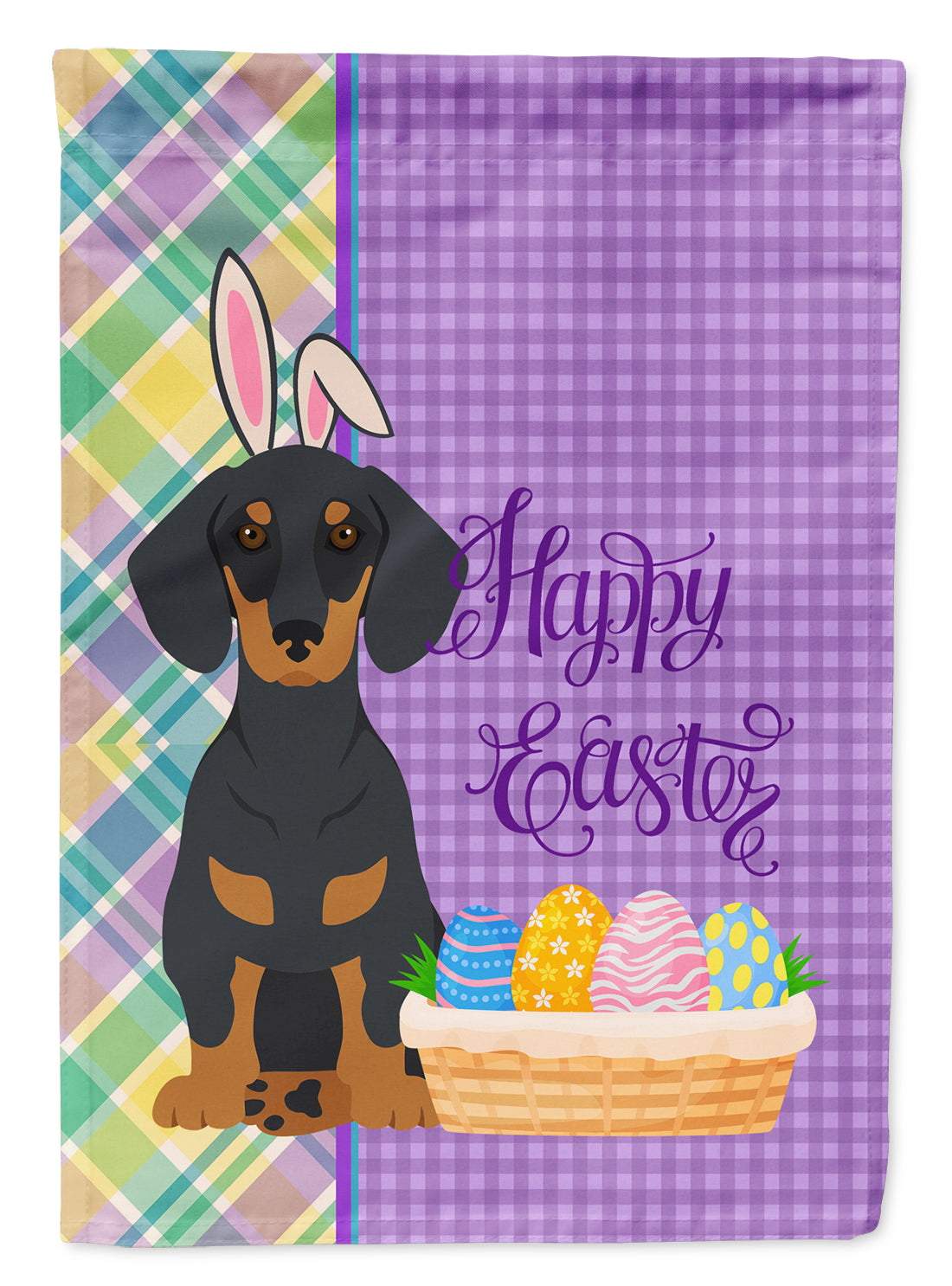 Black and Tan Dachshund Easter Garden Flag