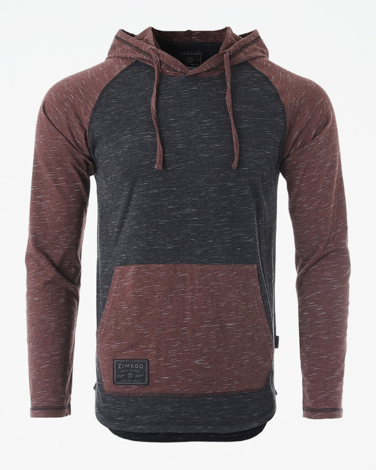 ZIMEGO Mens Long Sleeve Lightweight Hooded Henley – Color Block Pullover Hoodie  for Casual Gym Workout Travel