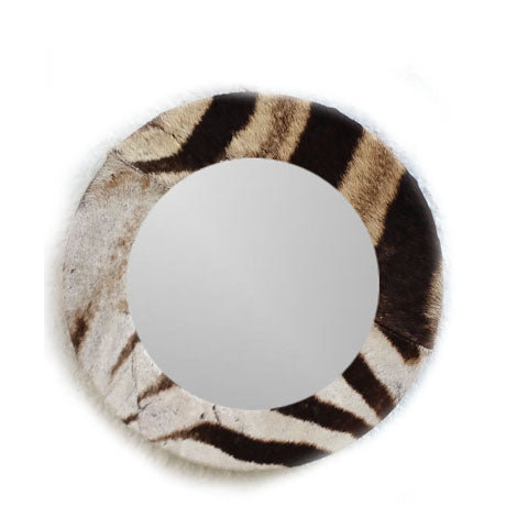 Zebra Skin Round Mirror