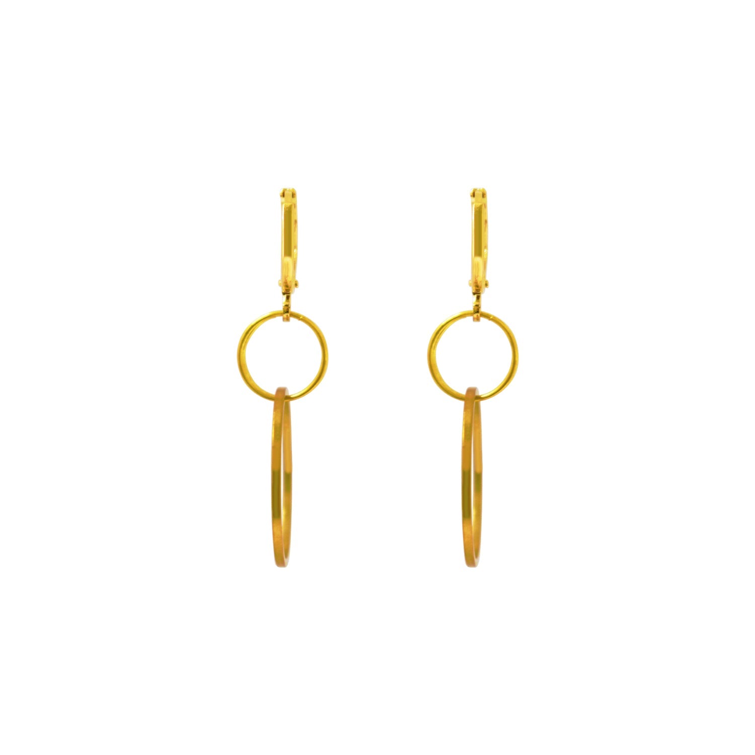 Interconnected Hoop Earrings, Minimalist Circle Earrings, Geometric Statement Jewellery | by lovedbynlanla