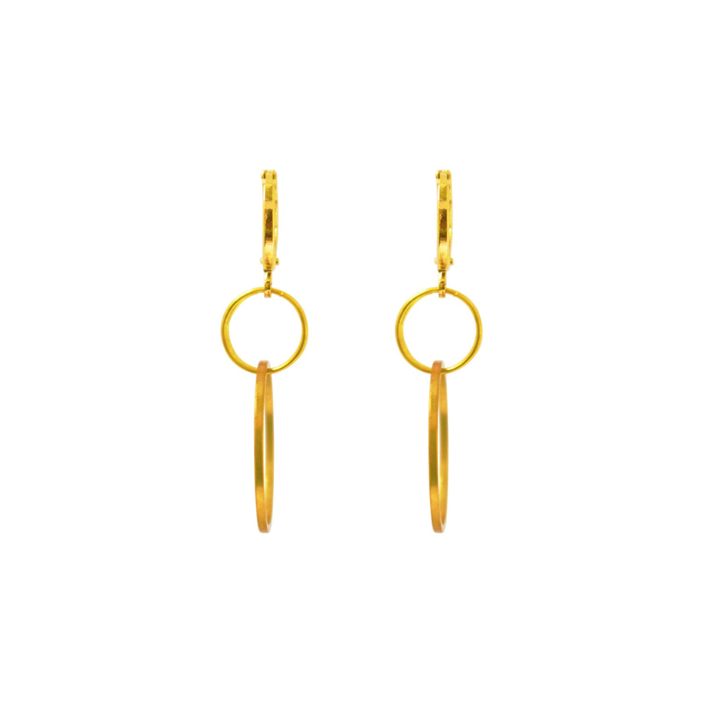 Interconnected Hoop Earrings, Minimalist Circle Earrings, Geometric Statement Jewellery | by lovedbynlanla