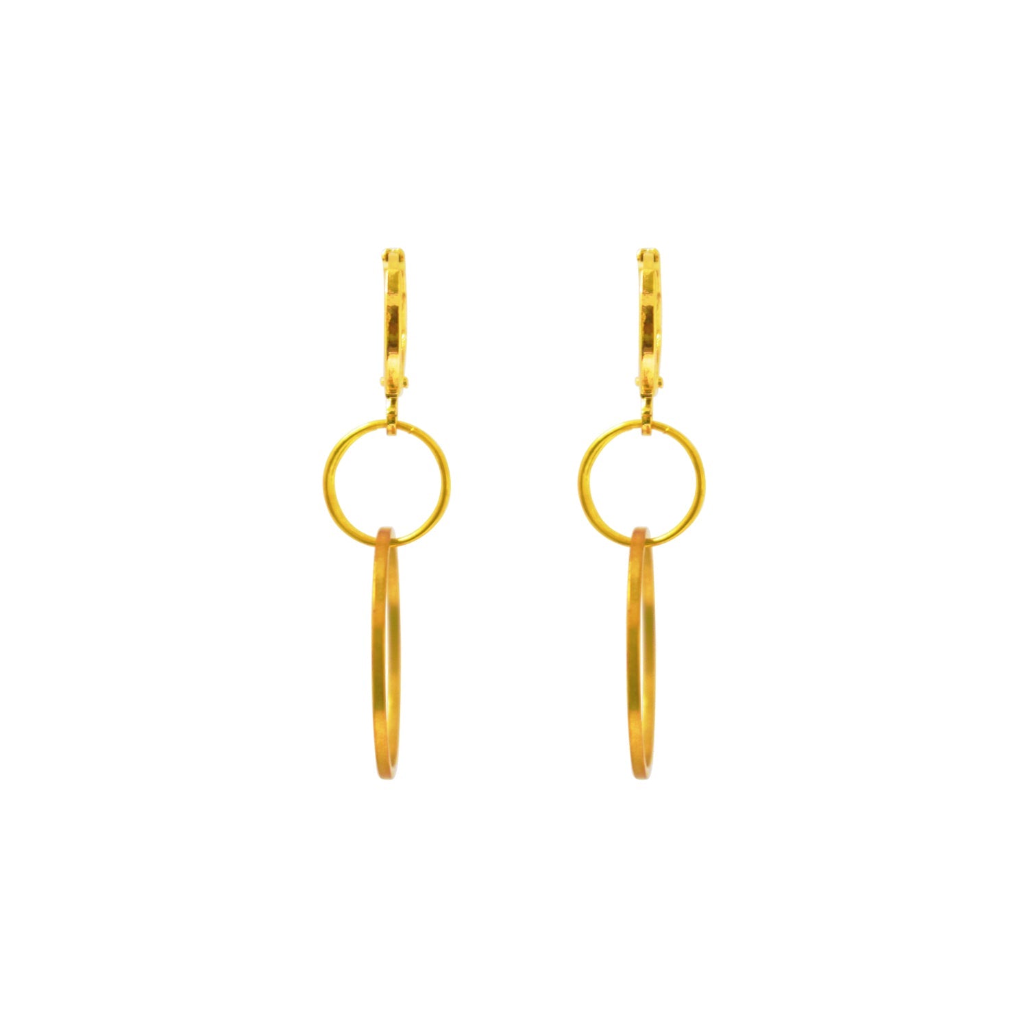 Interconnected Hoop Earrings, Minimalist Circle Earrings, Geometric Statement Jewellery | by lovedbynlanla