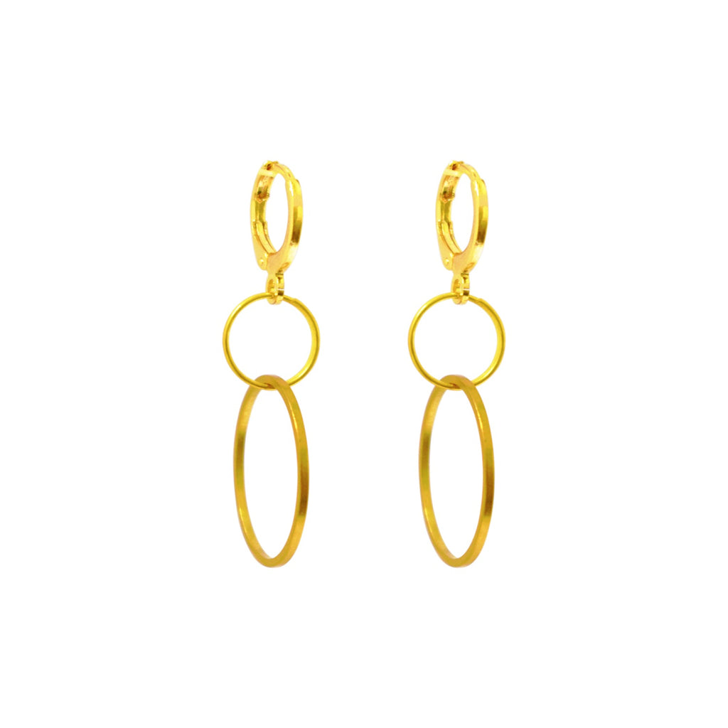 Interconnected Hoop Earrings, Minimalist Circle Earrings, Geometric Statement Jewellery | by lovedbynlanla