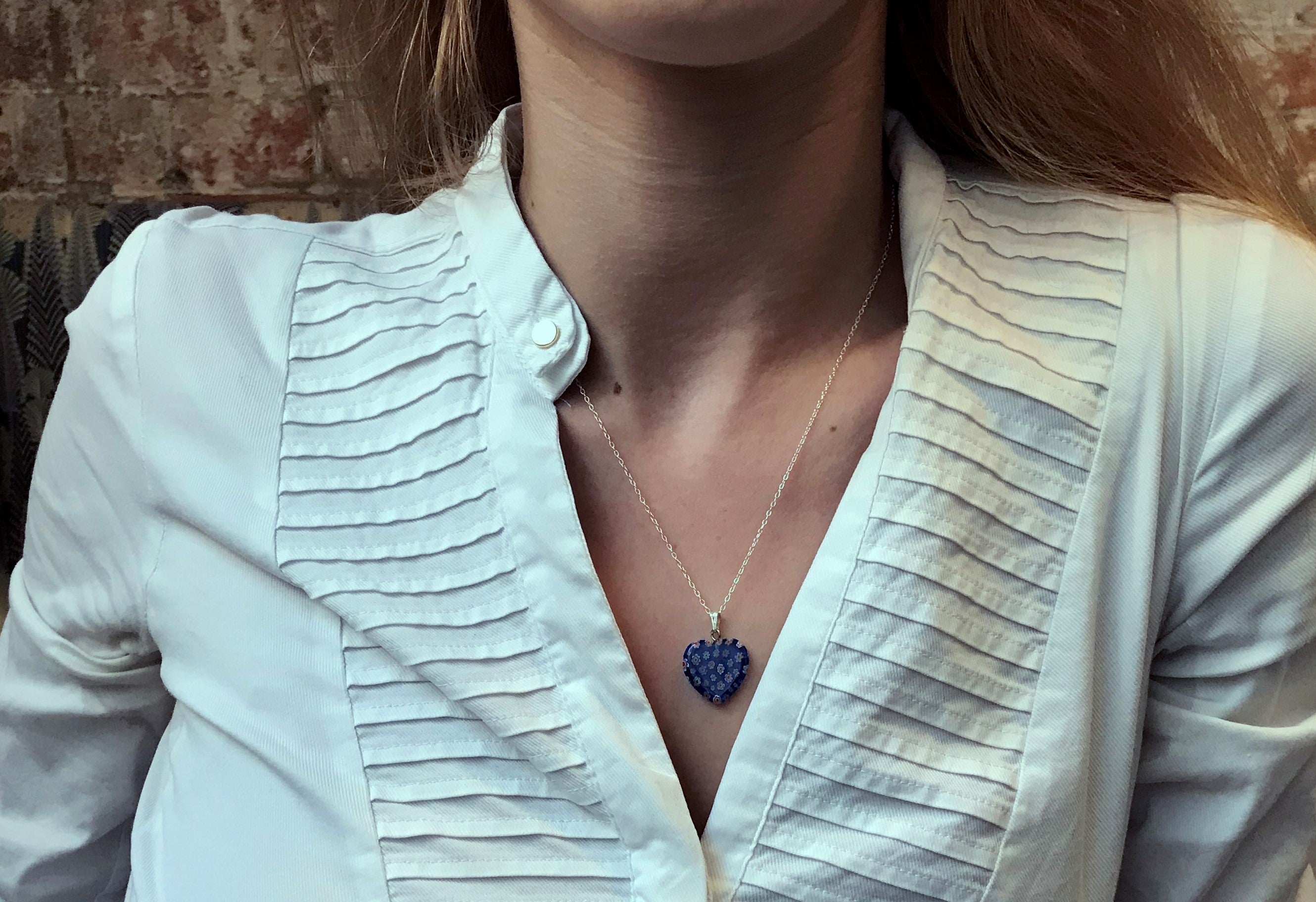 Millefiori Heart Necklace, Butterfly Necklace, Sterling Silver Necklace, The Gentlest Things are the strongest, Personalised Gift, Affirmation Gift, Unique Gift Idea | by nlanlaVictory