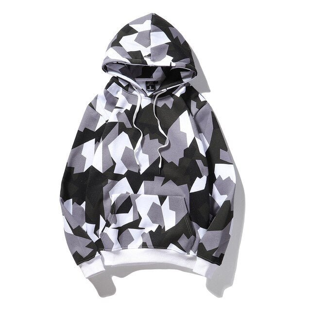 Camouflage Hooded Sweatshirts Fashion Mens Streetwear Hip Hop Skateboard Fleece Hoodies  Autumn Casual Camo