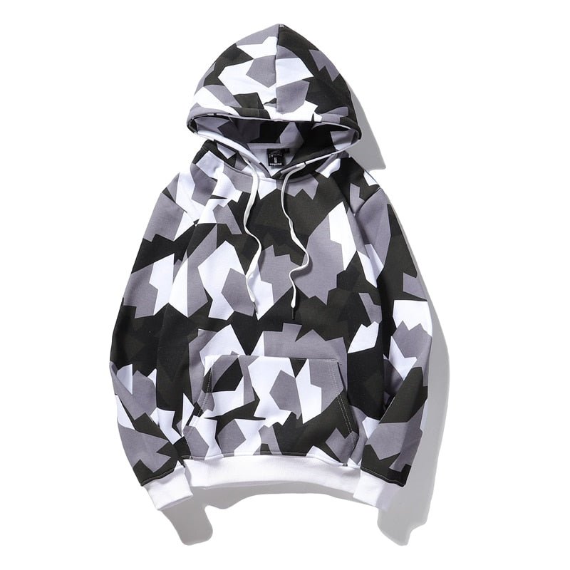 Camouflage Hooded Sweatshirts Fashion Mens Streetwear Hip Hop Skateboard Fleece Hoodies  Autumn Casual Camo