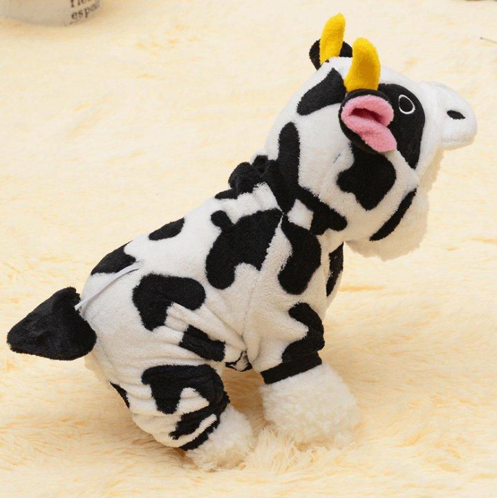 Cozy Cow Pet Costume Sweater - Warm Winter Clothing For Dogs And Cats
