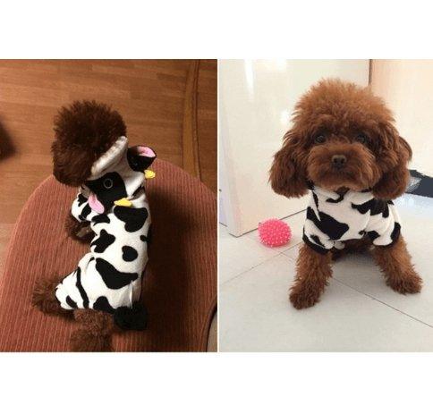 Cozy Cow Pet Costume Sweater - Warm Winter Clothing For Dogs And Cats