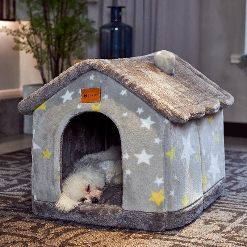 Cozyfold Pet House: Foldable Winter Bed & Enclosed Cave For Dogs And Cats