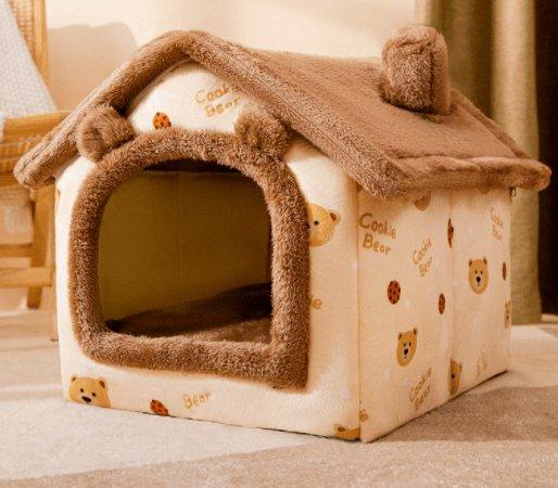 Cozyfold Pet House: Foldable Winter Bed & Enclosed Cave For Dogs And Cats