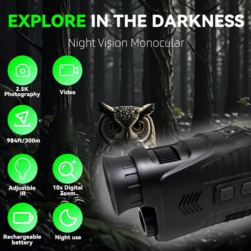 10X Digital Zoom Infrared Monocular with LED Light