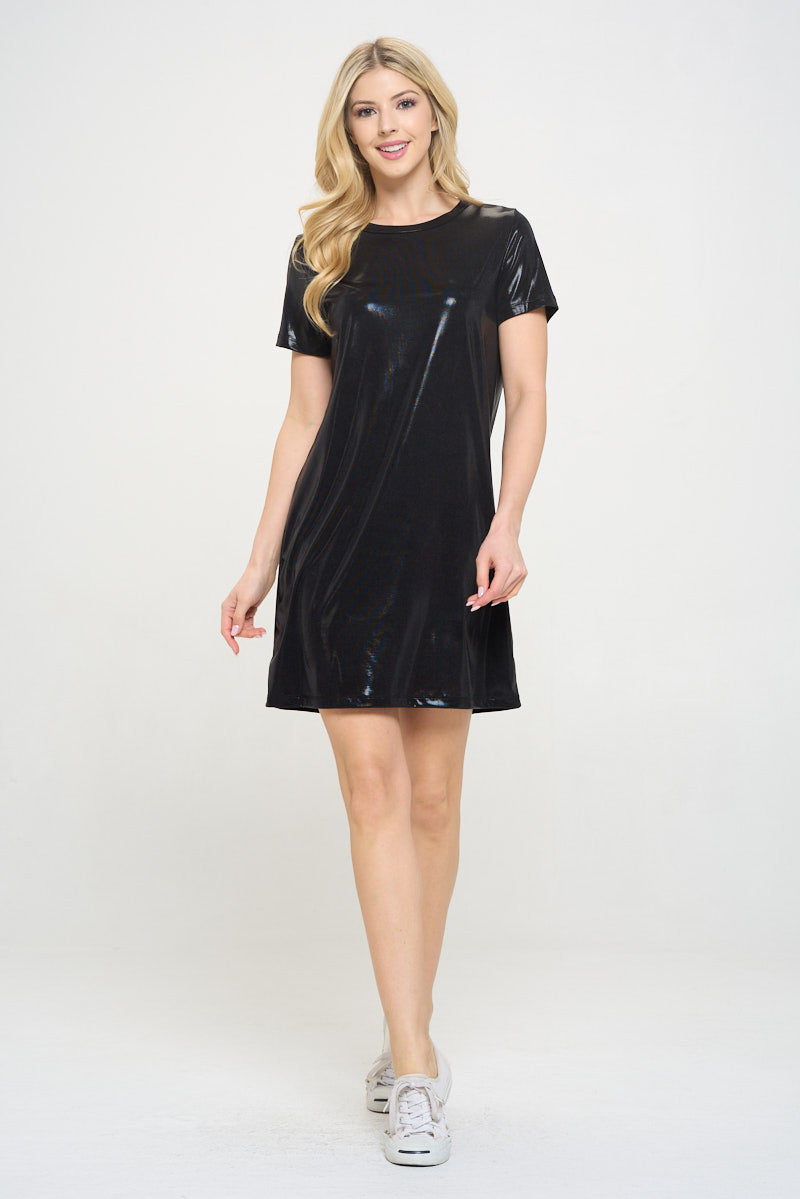 Metallic Short Sleeve Dress