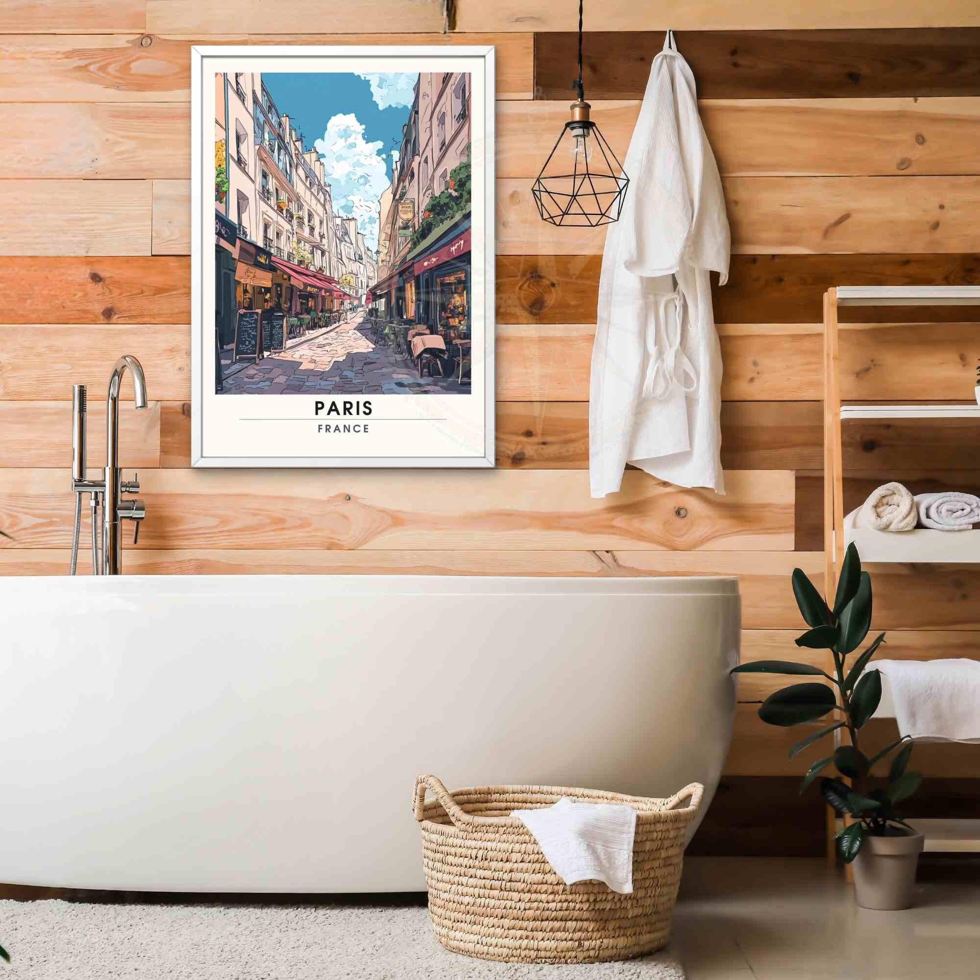 Affiche de voyage Paris | Impression Paris | Rue Mouffetard