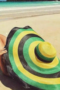 Jumbo floppy Beach hat- green colorful