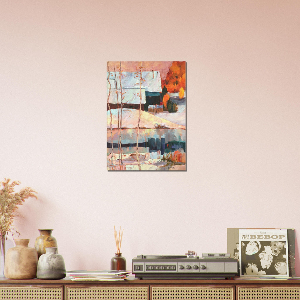 'Early Snow' Winter Landscape I 18x24 inch Art Print on Canvas I Original Artwork by American Artist Barbara Cleary