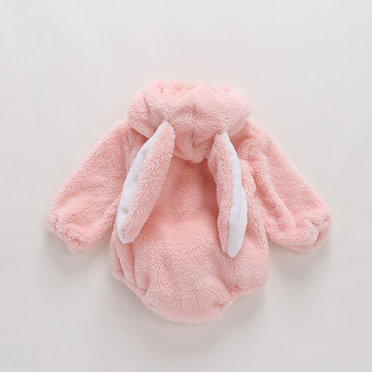 Baby Embroidered Pattern Rabbit Ear Design Thickened Bodysuit